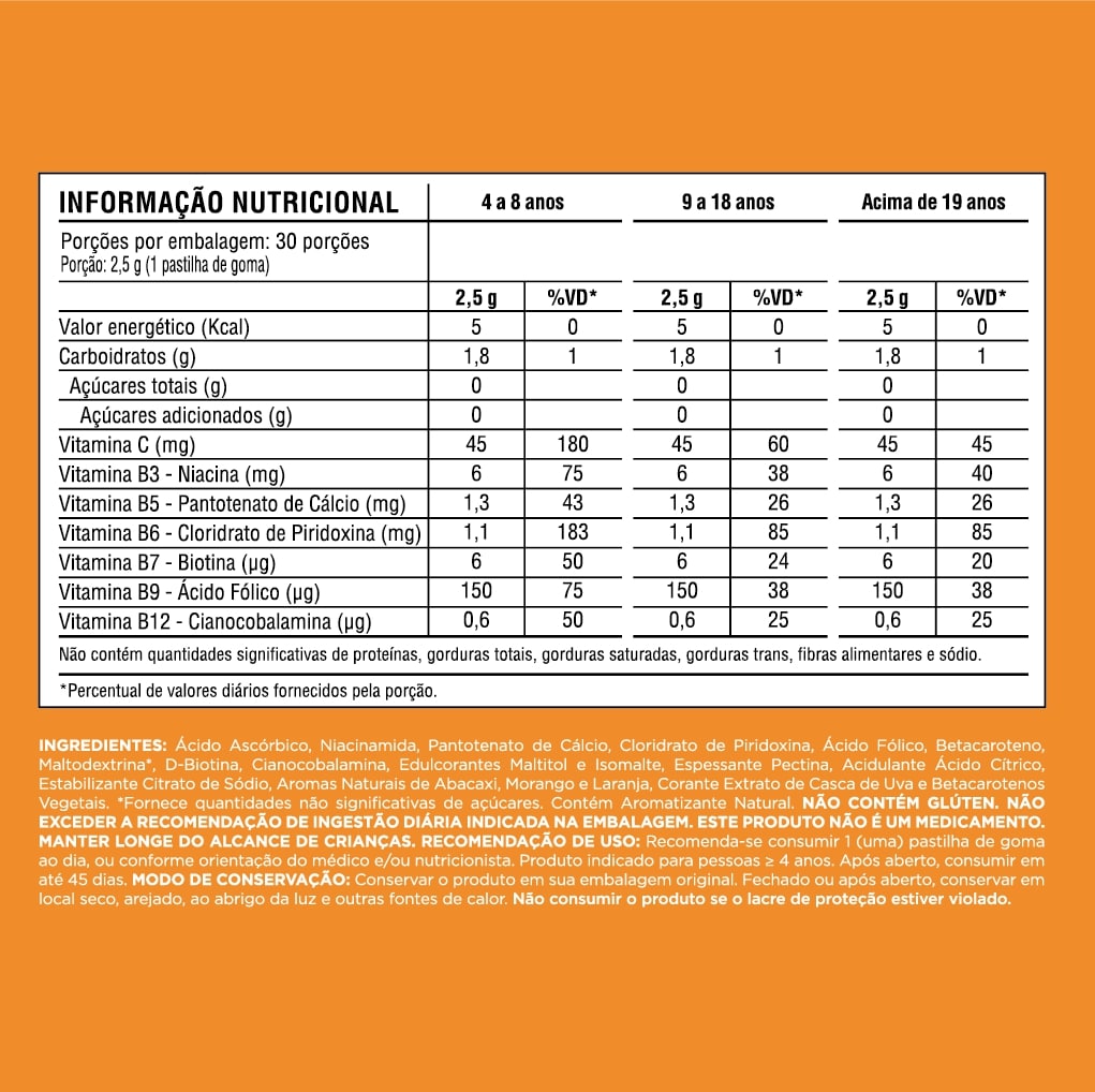 Gummy Multivitamínico Sugar Free: Quais são os ingredientes? em promoção! Veja a oferta e mais achadinhos de Vitaminas & Suplementos 5 Hoje é o melhor dia para comprar Gummy Multivitamínico Sugar Free: Quais são os ingredientes? com aquele preço maroto! Promoção! Aproveite a oferta! 5