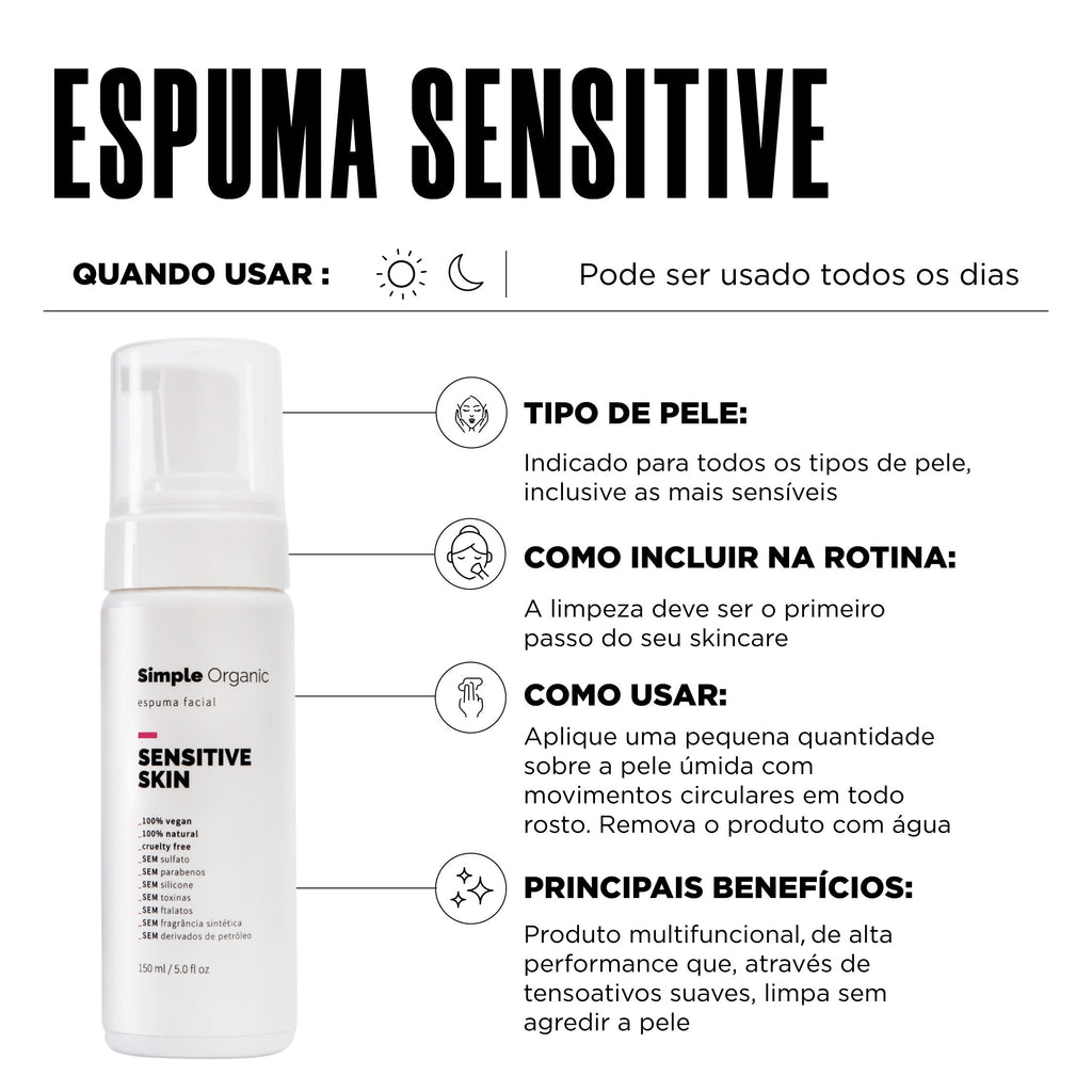 Espuma Facial Sensitive Skin em promoção! Veja a oferta e mais achadinhos de Limpeza 4 Hoje é o melhor dia para comprar Espuma Facial Sensitive Skin com aquele preço maroto! Promoção! Aproveite a oferta! 4